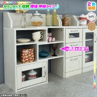 カウンター下 収納 キャビネット 幅55cm 扉 収納 窓下収納 食器棚 電話