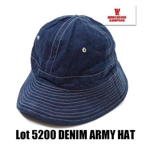 WAREHOUSE/ウエアハウス 5200 DENIM ARMY HAT デニム アーミーハット