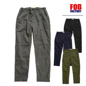 FOB FACTORY フオービーファクトリー イージーパンツ F0488 リネン ソロテックス EASY PANTS　麻 SOLOTEX  ウエストゴム ボトム テーパード ストレッチ アメカジ - 京都のアメカジ通販ラグタイム【スマフォ用】