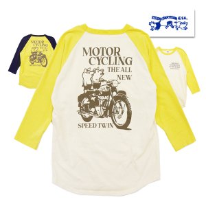 ステュディオ・ダルチザン STUDIO D'ARTISAN Tシャツ 8098B ラグラン 七分袖 MOTORCYCLING プリント アメカジ  日本製 2023年新作 - 京都のアメカジ通販ラグタイム【スマフォ用】