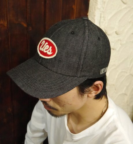 UES ウエス ブラックデニム キャップ 82BDC UES CAP 帽子 ベースボールキャップ ロゴ ワッペン 濃色 硫化ブラック 黒 経年変化  アメカジ プレゼント 小物 定番 メンズ - 京都のアメカジ通販ラグタイム【スマフォ用】