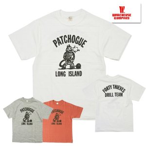 ウエアハウス WAREHOUSE Tシャツ Lot 4601 PATCHOGUE 半袖 カットソー プリント TEE シャドーボーダー 未洗い  コットン アメカジ メンズ - 京都のアメカジ通販ラグタイム【スマフォ用】