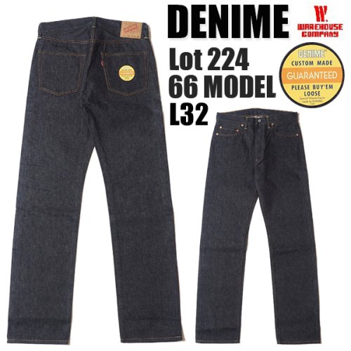 DENIME ドゥニーム ウエアハウス WAREHOUSE ジーンズ Lot 224 (66 MODEL) レングス32 ジーパン Gパン デニム  テーパード アメカジ メンズ - 京都のアメカジ通販ラグタイム【スマフォ用】