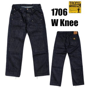 トロフィークロージング TROPHY CLOTHING ガレージデニム ジーンズ 1706 W Knee Garage Denim ダブルニー  ジーパン セルビッジ 15oz アメカジ バイカー - 京都のアメカジ通販ラグタイム【スマフォ用】