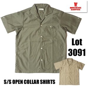 ウエアハウス WAREHOUSE オープンカラーシャツ Lot 3091 OPEN COLLAR SHIRTS 半袖 無地 イタリアンカラー  山形ポケット 日本製 ヴィンテージ アメカジ メンズ - 京都のアメカジ通販ラグタイム【スマフォ用】