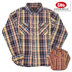 UES ウエス ヘビーネルシャツ 502452 FLANNEL SHIRTS ネルシャツ チェック フランネル 先染 長袖 裏微起毛 アメカジ  ヴィンテージ メンズ 日本製 - 京都のアメカジ通販ラグタイム【スマフォ用】