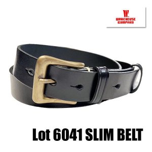 WAREHOUE ウエアハウス スリムベルト Lot 6041 「SLIM BELT」レザー 革 ベルト 小物 ヴィンテージ フォーマル アメカジ  プレゼント ラッピング対応可能 メンズ - 京都のアメカジ通販ラグタイム【スマフォ用】