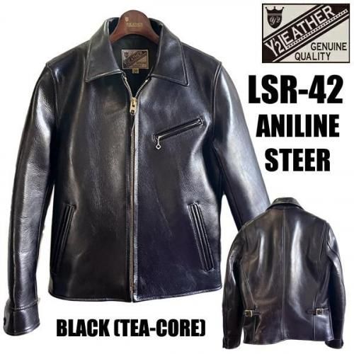 Y'2 LEATHER ワイツーレザー シングルライダース LSR-42 BLACK(TEA