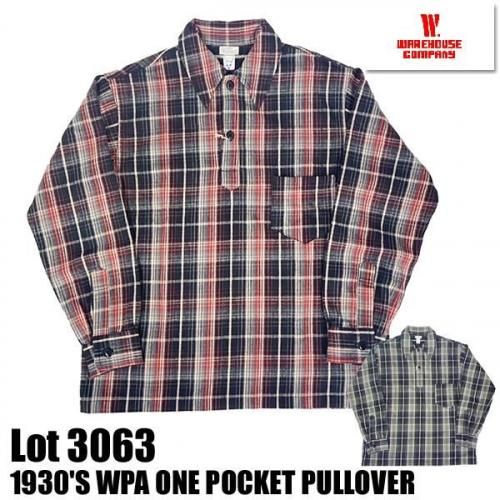 ウエアハウス WAREHOUSE プルオーバーネルシャツ Lot 3063 1930'S WPA