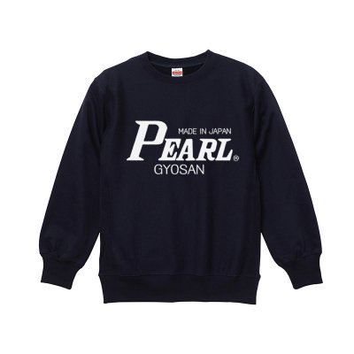 PEARLロゴ入りギョサン裏毛クルーネックスウェット ネイビーブルー