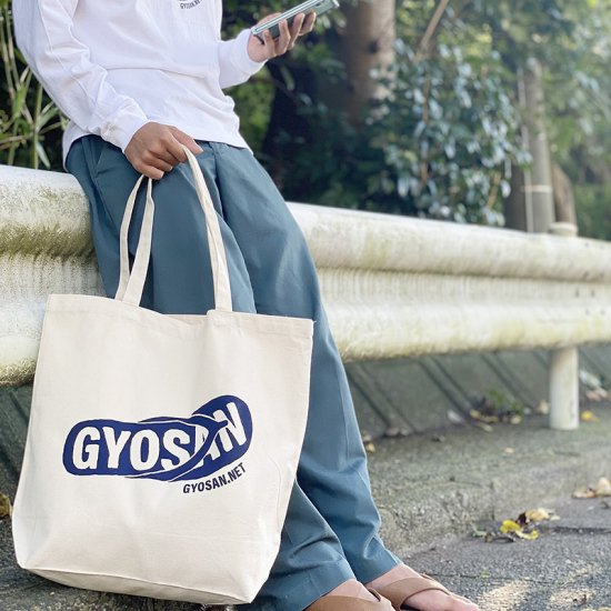 ステッカー付】「GYOSAN」キャンバスビッグトートバッグ - ギョサン