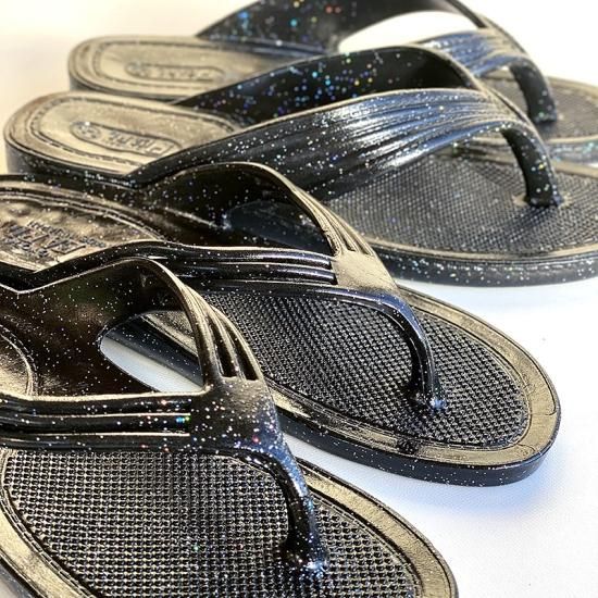 ギョサン レディースL レインボーラメブラック - ぎょさん